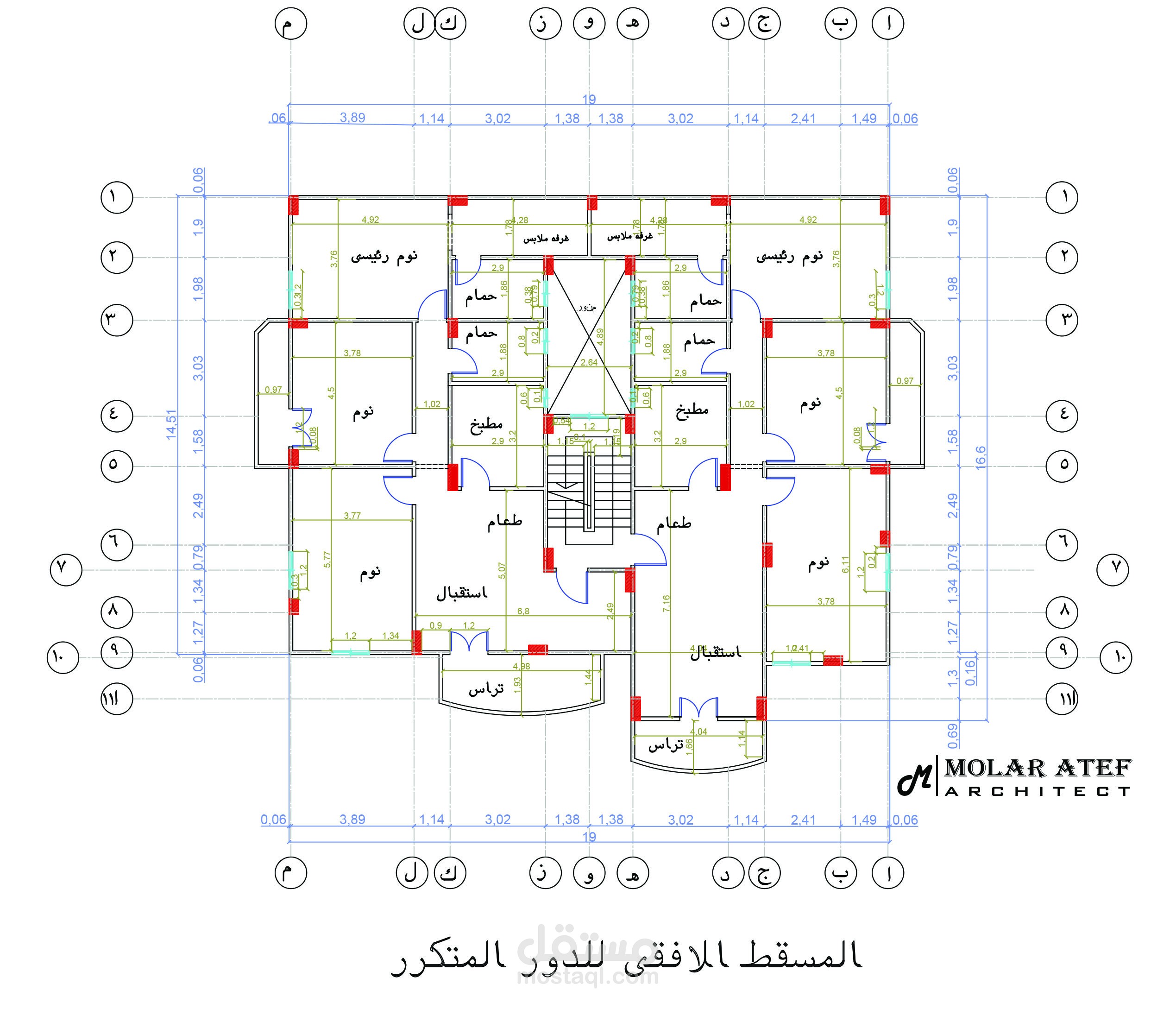 عمل الرسومات التنفيذيه كامله للفلل والوحدات السكنيه