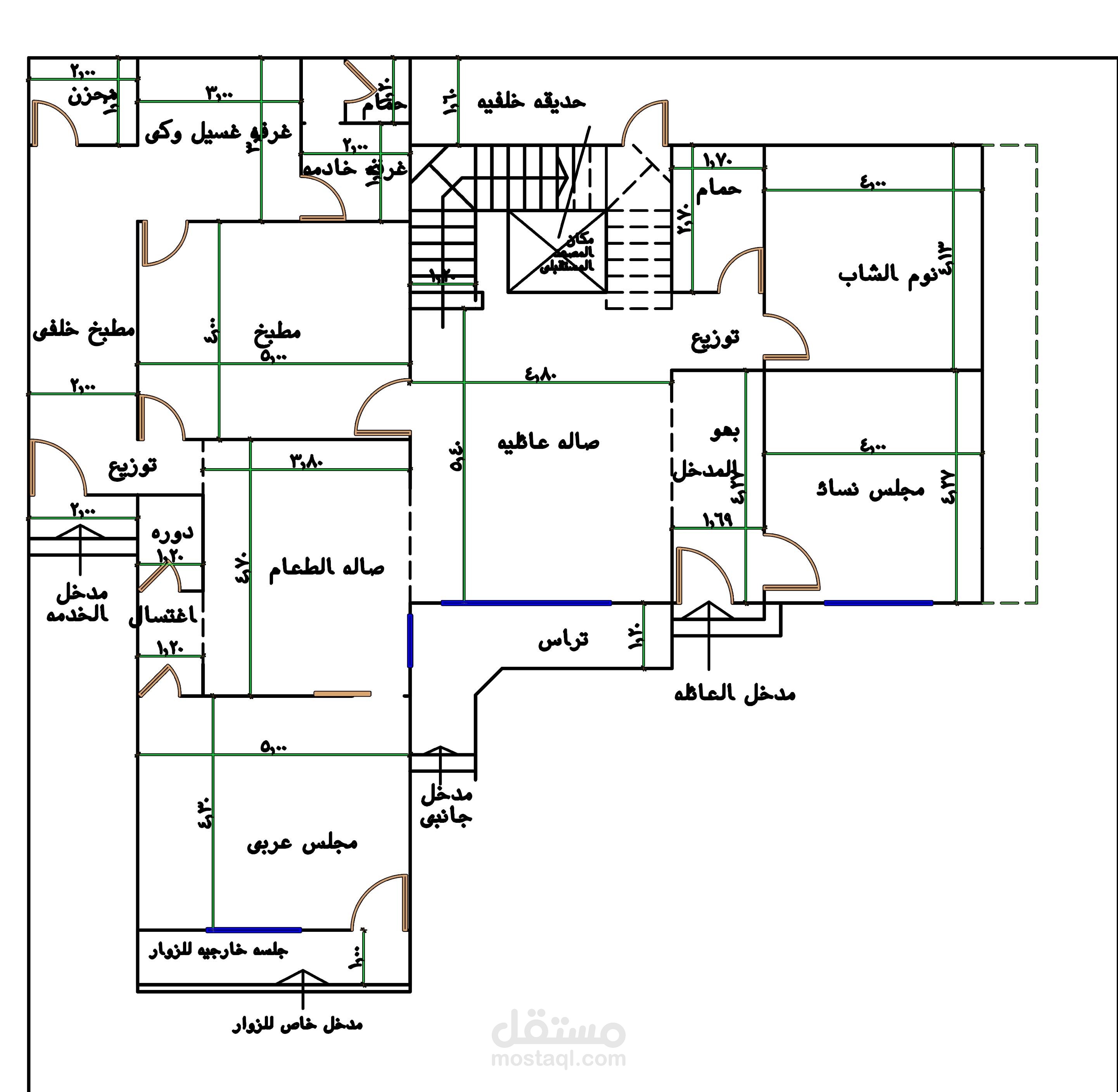 تصاميم مبدائية لفيلا سعودية