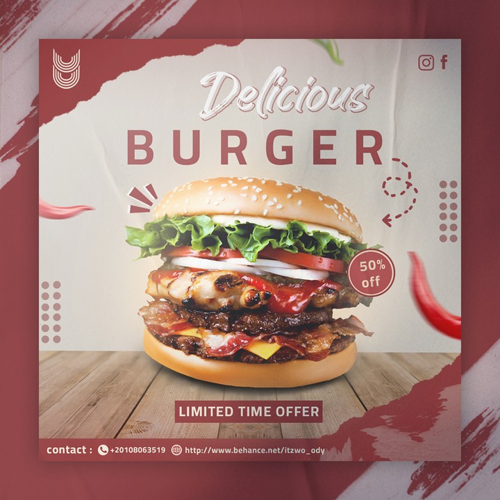 restaurant poster ( delicious burger )