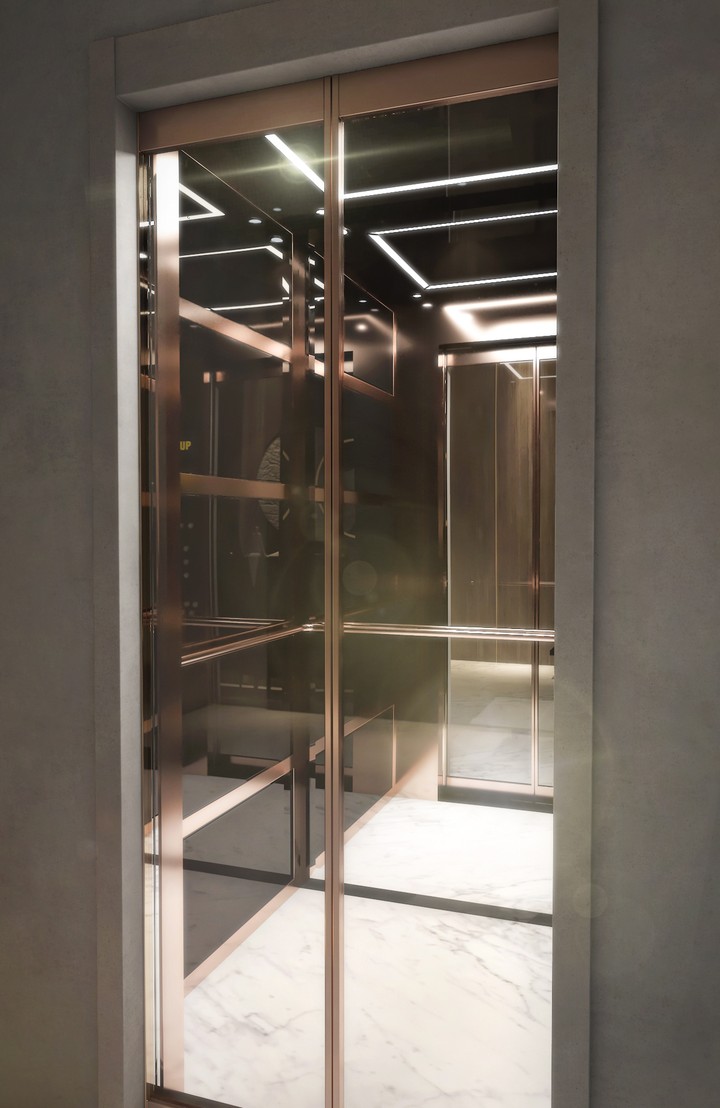 تصميم مصعد مغلق ضمن فيلا في الإمارات