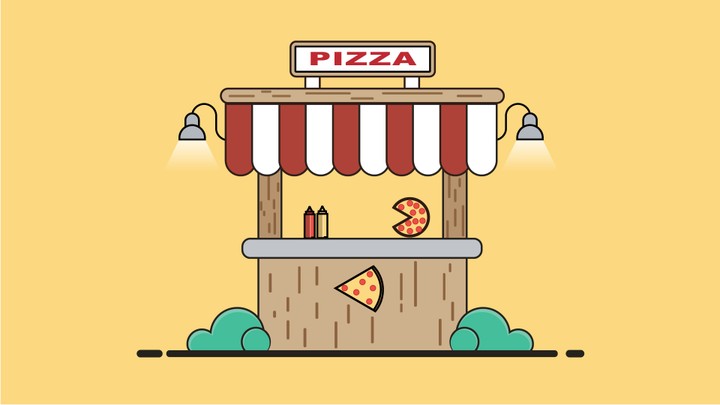 Flat Design Pizza Place