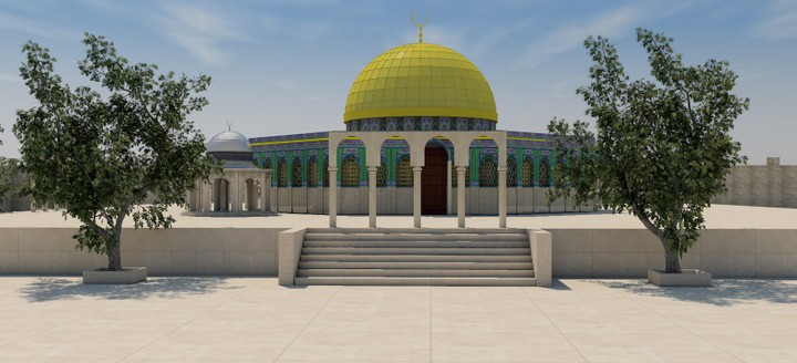 تصميم مسجد قبة الصخرة المشرفة3D