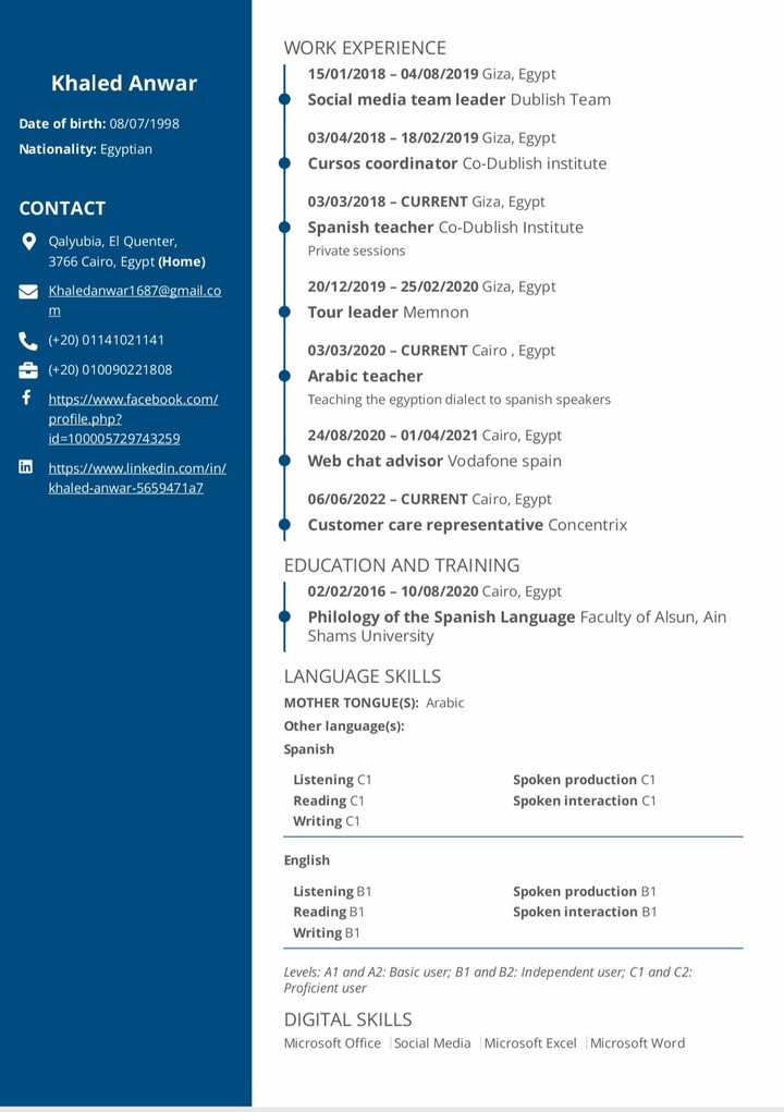 كتابة Cv بطريقة احترافية