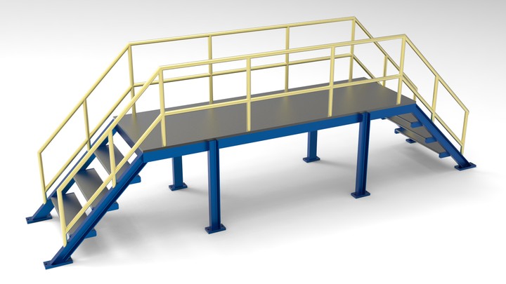 Steel Stair with Solidworks and keyshot