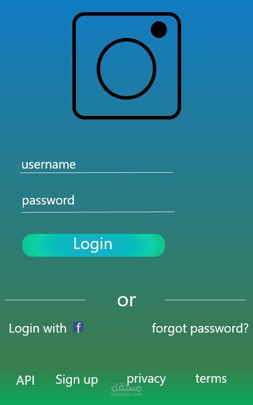 تجربة اعادة تصميم لصفحة تسجيل دخول الانستغرام
