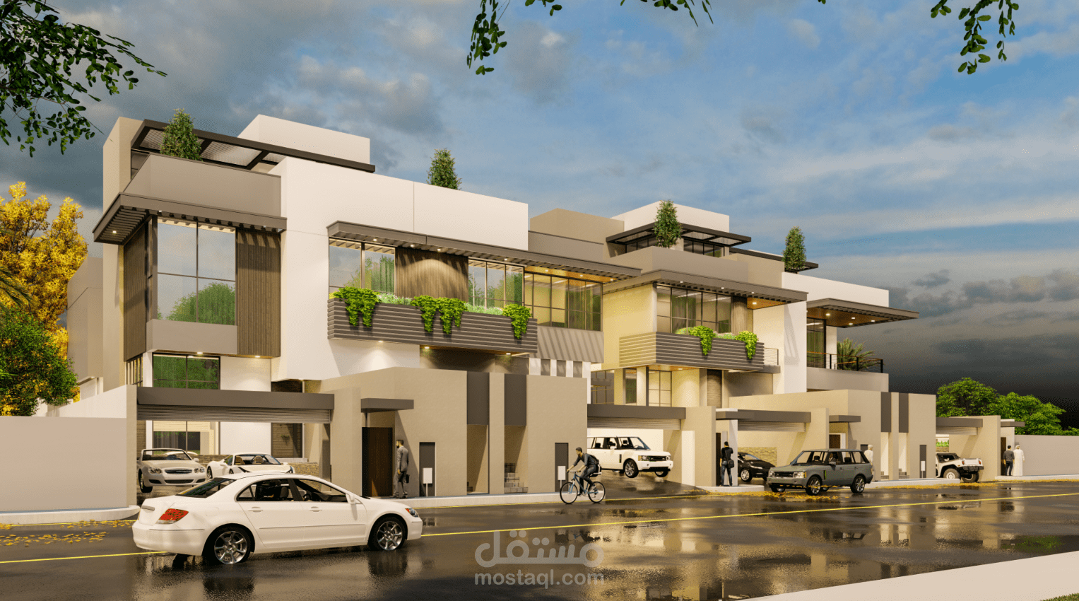 تصميم لفلتين سكنية مودرن في الرياض