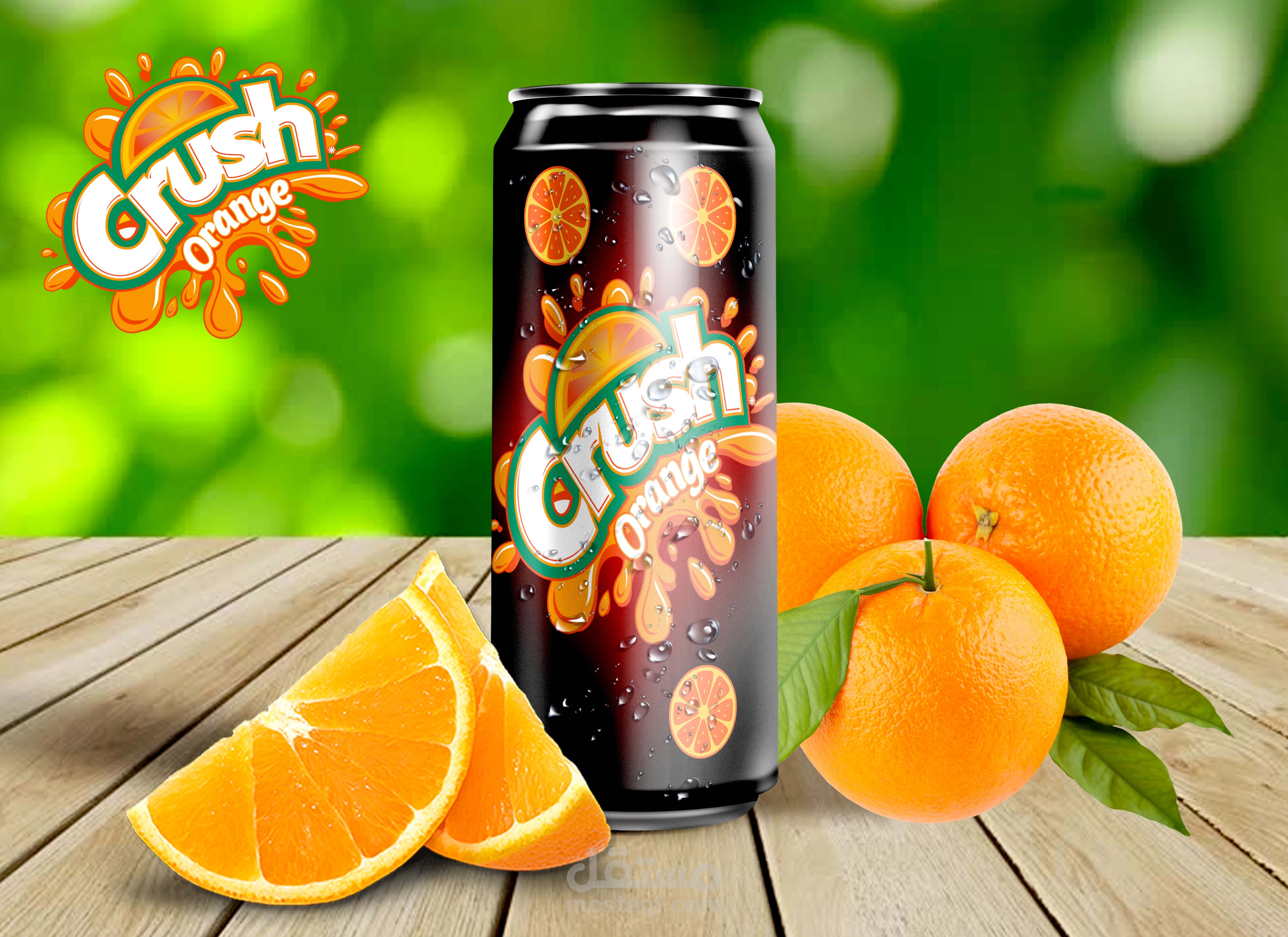 Crush orange drink cane