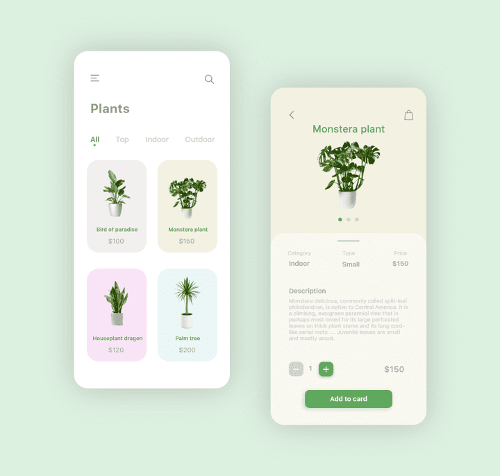 plant mobile app ui