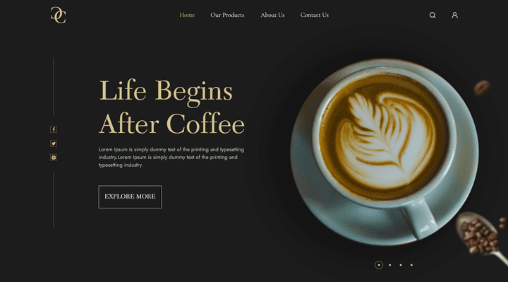 Coffee website UI/UX Design