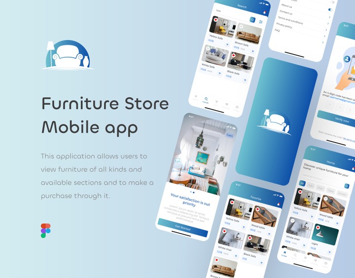 تصميم تجربة مستخدم UX و تصميم واجهة المستخدم UI باستخدام فيجما Figma تطبيق متجر اثاث Furniture store