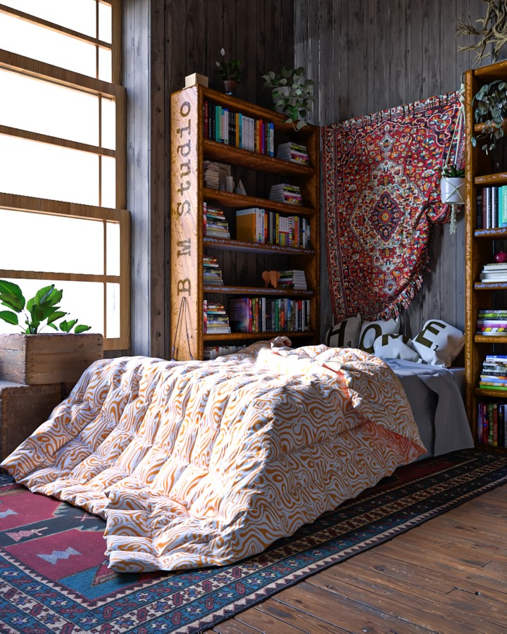 vintage artistic bedroom design