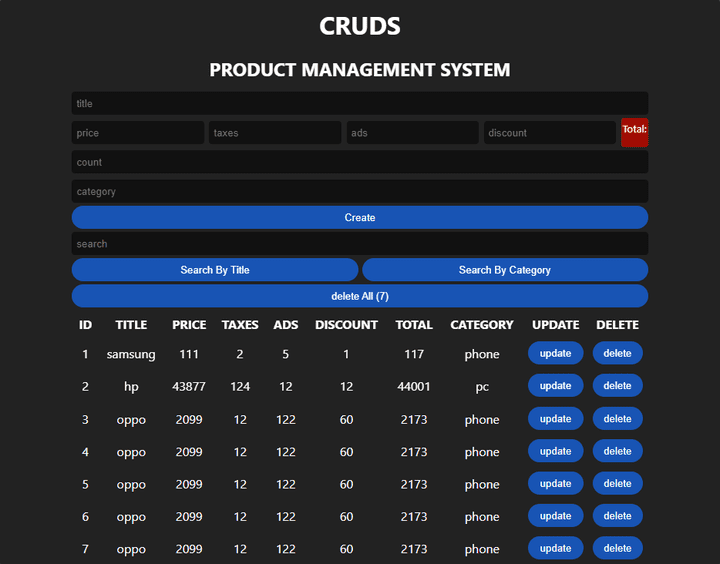 CRUD system