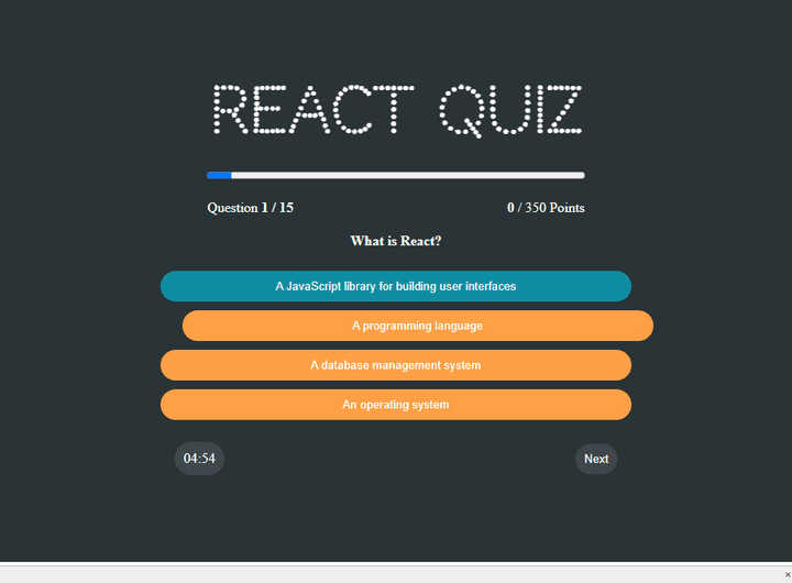 react quiz app