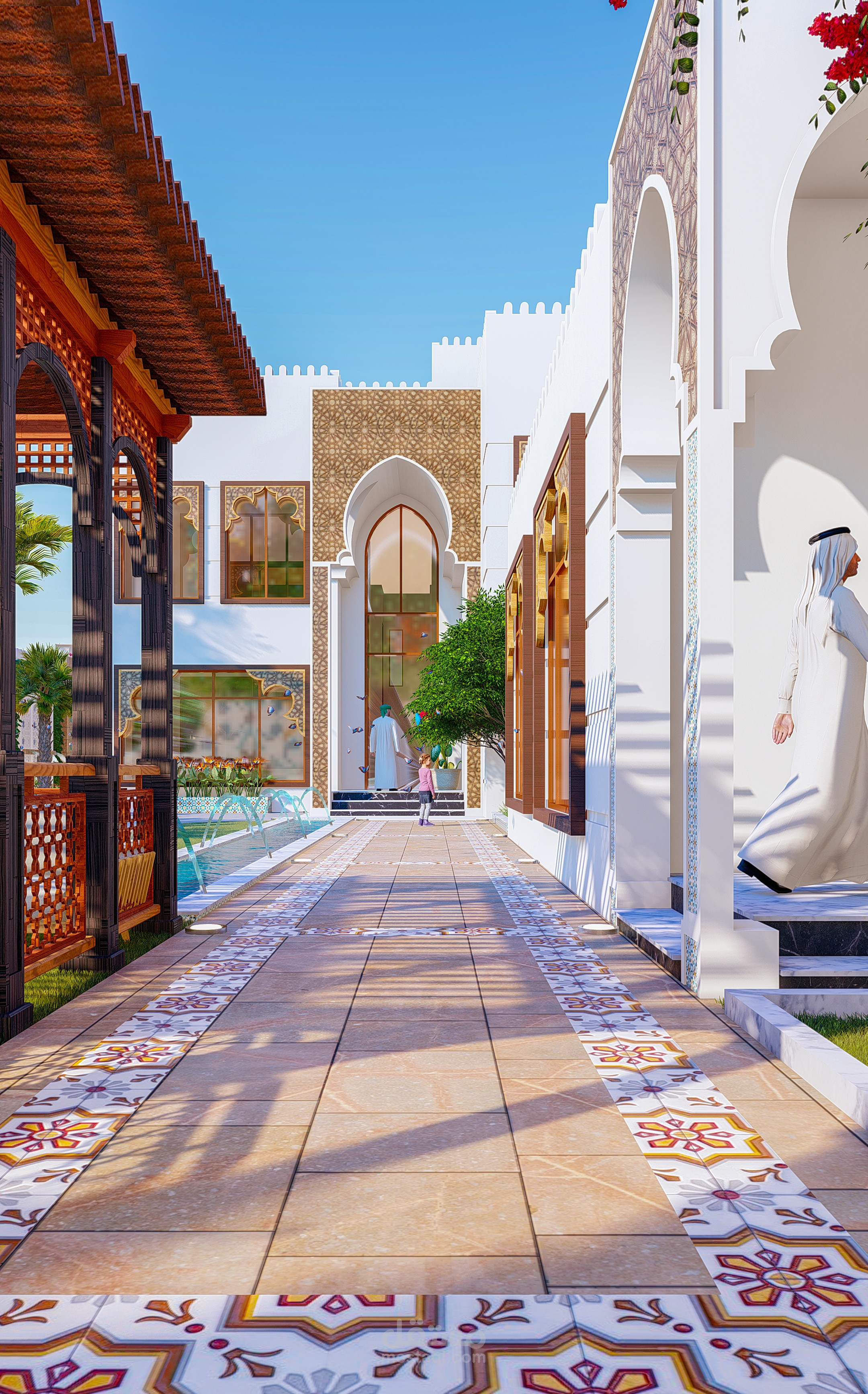 تصميم لاندسكيب وحديقة فيلا بمساحة 1000 متر بالمملكة العربية السعودية