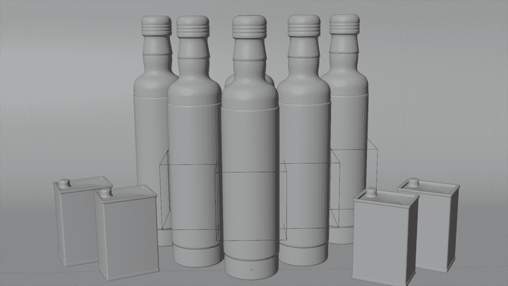 3d Olive oil bottle design