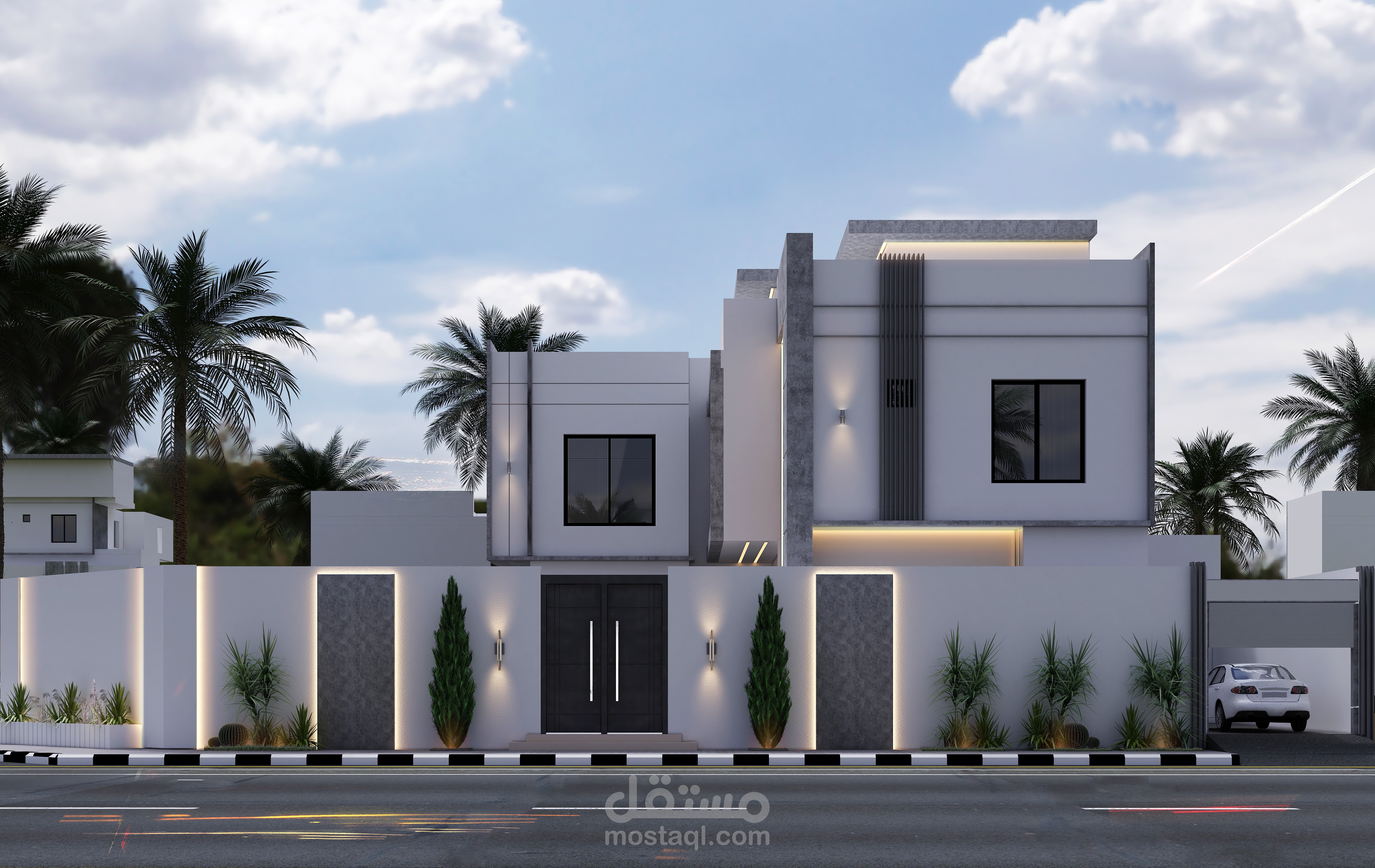 تصميم خارجي مودرن لفيلا سكنية