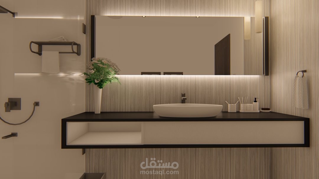 تصميم داخلي لحمامين بفيلا - Bathrooms interior