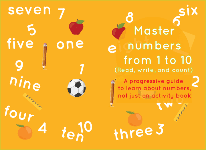 Numbers up to 10 - Read, write, count, trace & color