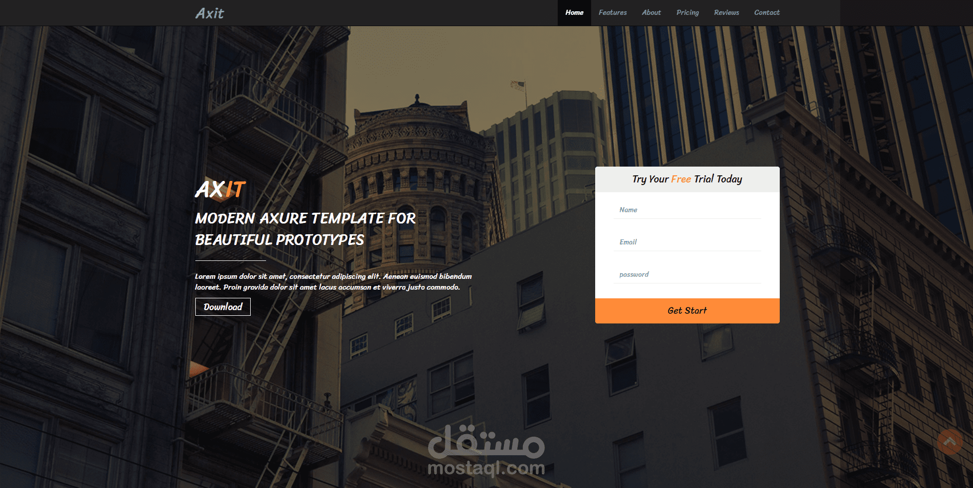 تصميم موقع Frontend من اجل Axit