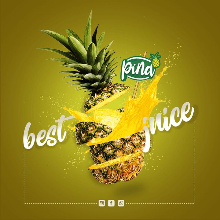 Advertising design for pineapple drink