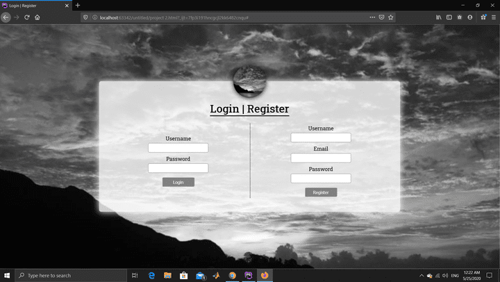 تصميم صفحه Login | Register باستخدام HTML5 , CSS