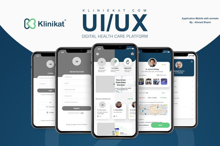 UI/UX Medical Application with Animate For kliniekat