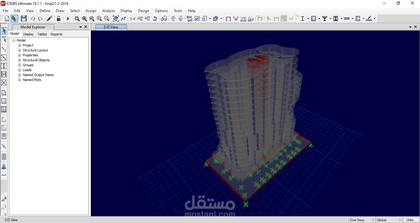 Etabs Model for Hotel 5 stars in Jeddah