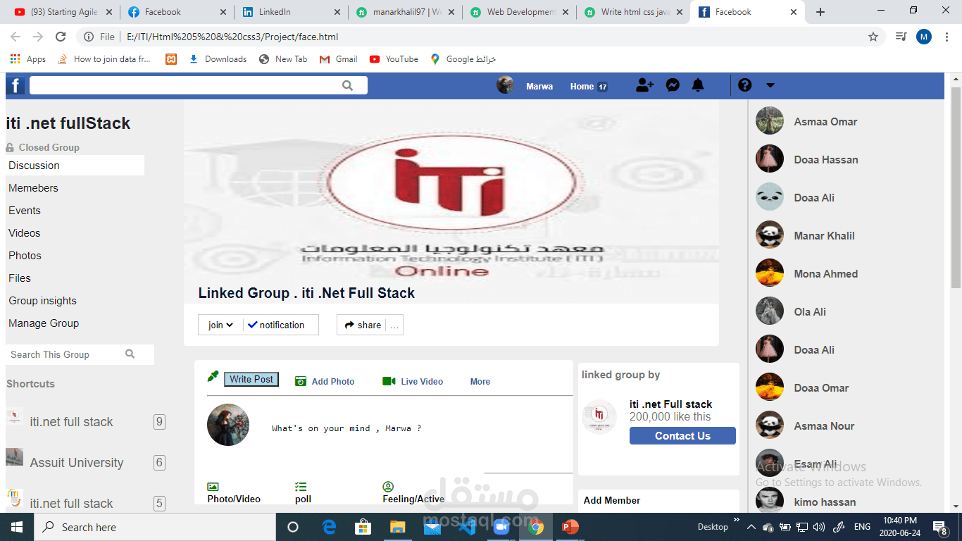 facebook poject