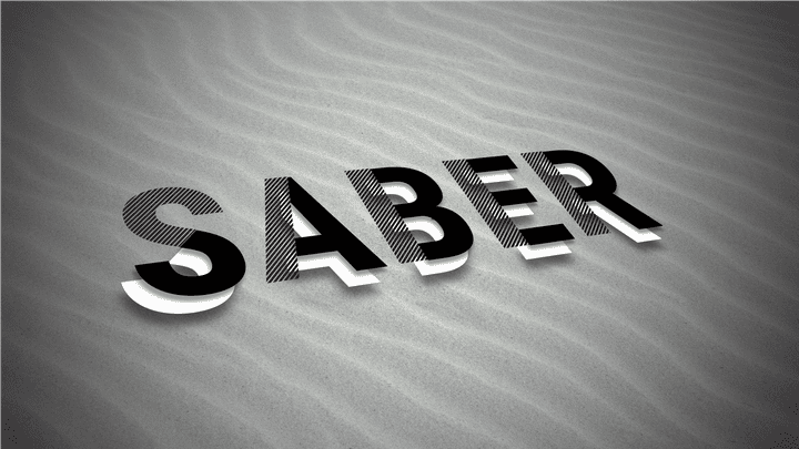 تصميم بسيط لاسم SABER