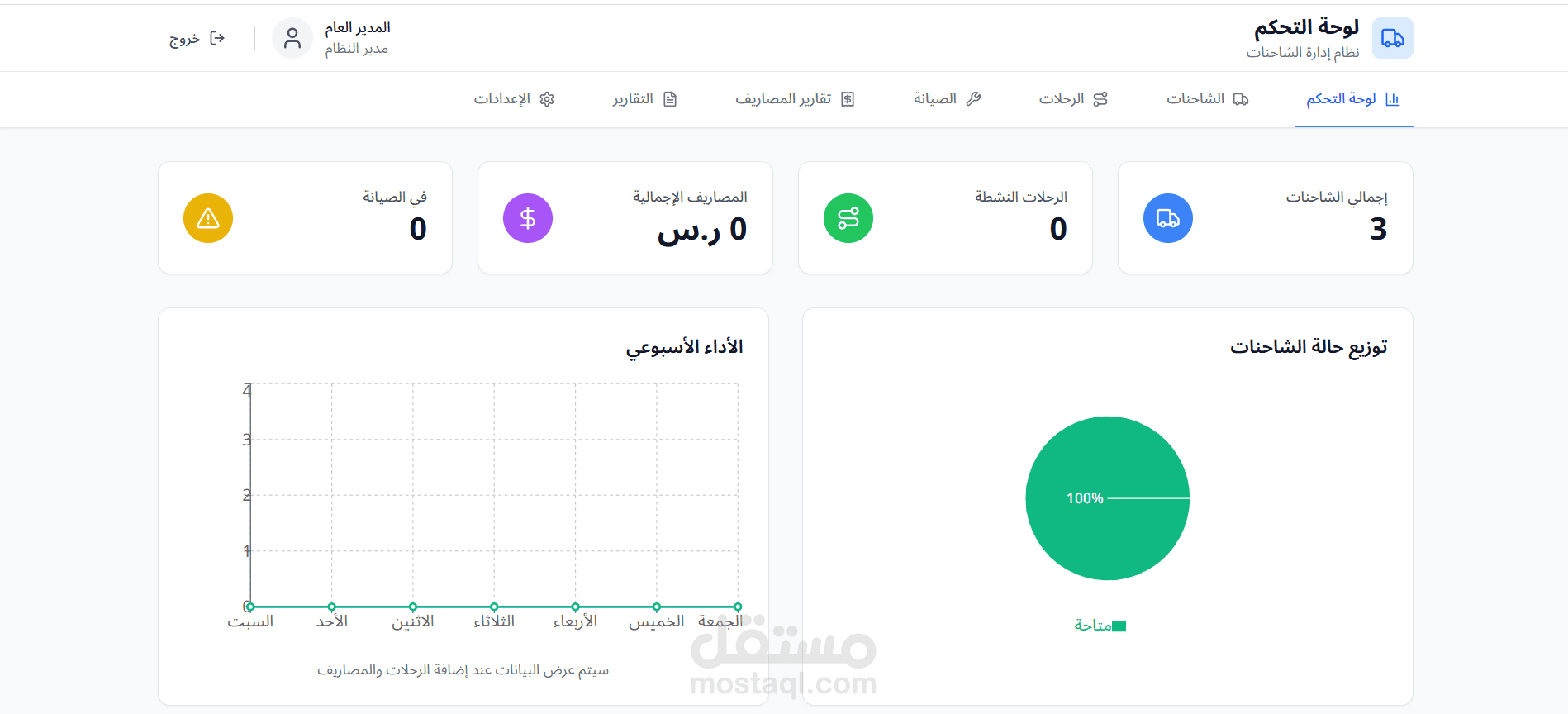 نظام إدارة الشاحنات – Truck Management System