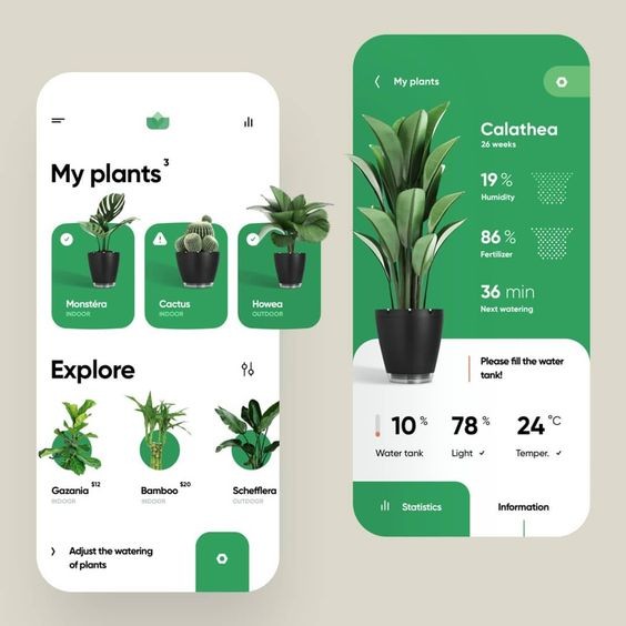 تصميم UI / UX لتطبيق النباتات