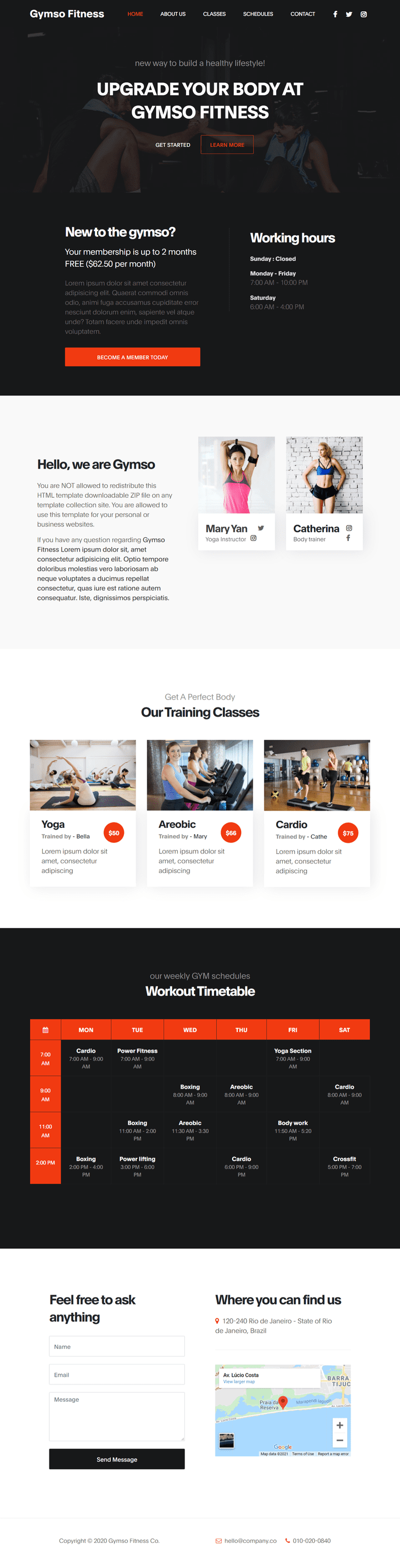 Gym website