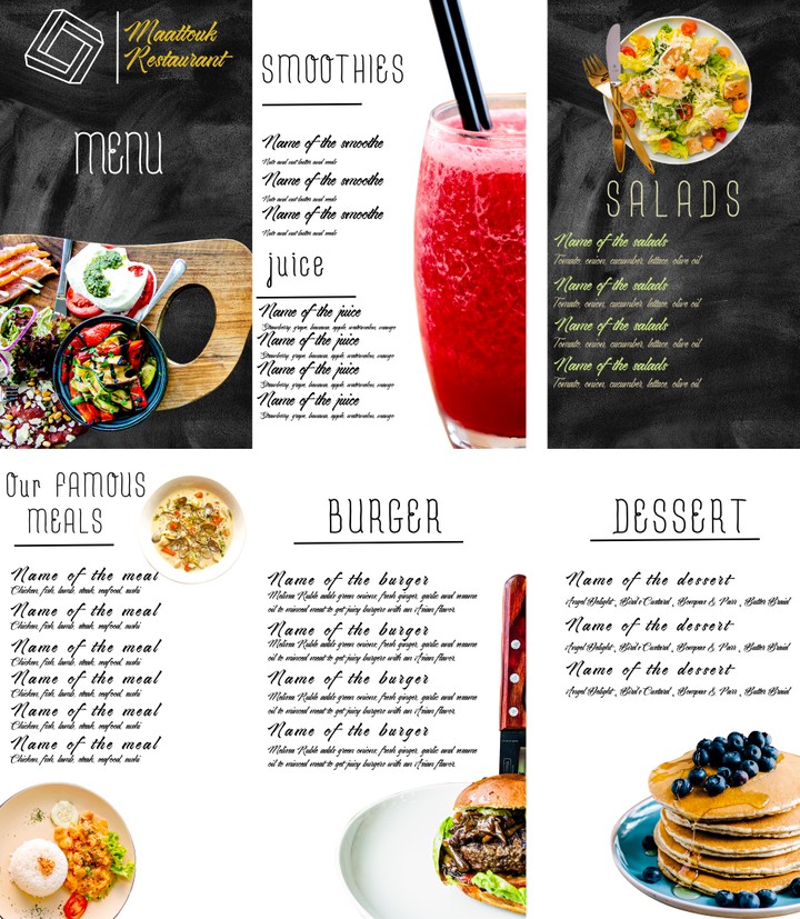 Food menu design