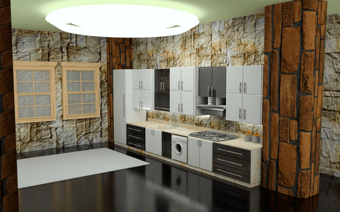 تصميم مطبخ 3D بشكل واقعي