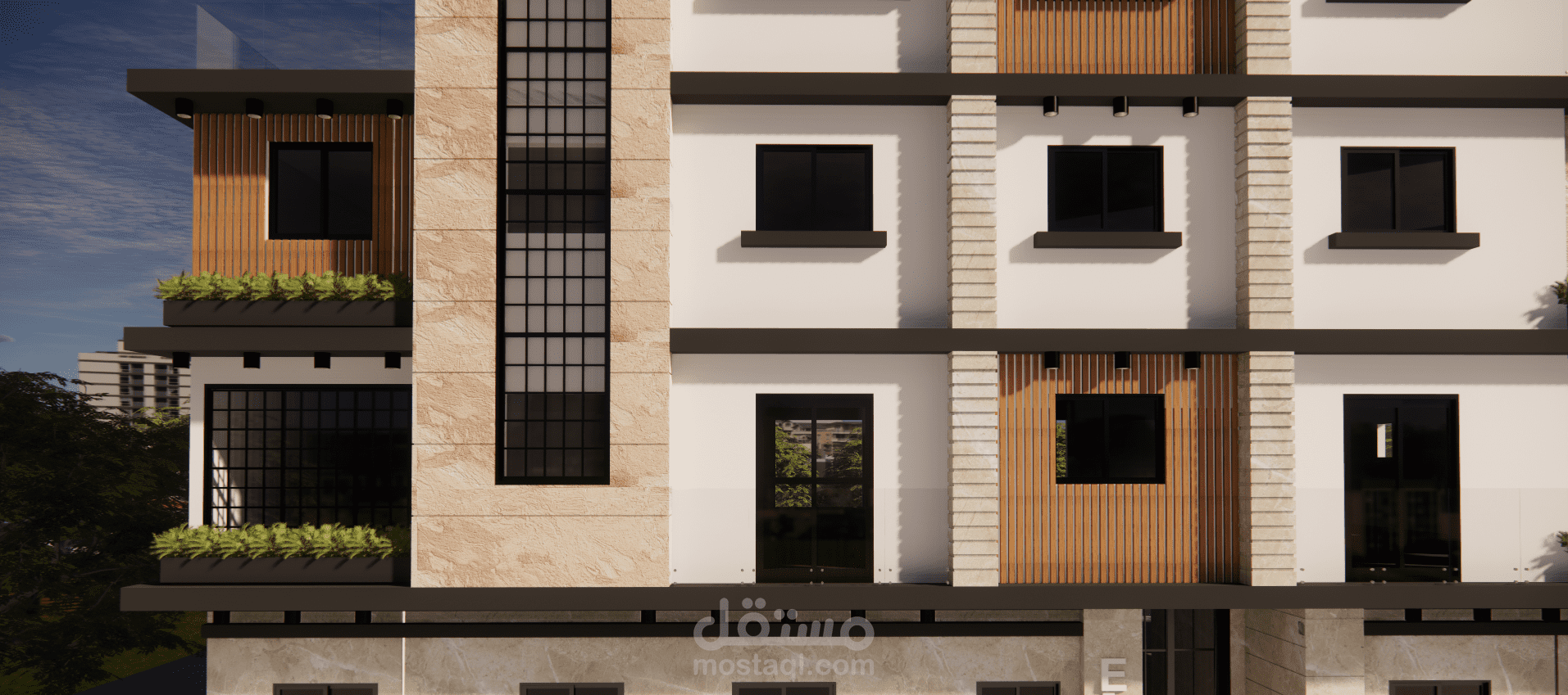 تصميم (مودرن) لعمارة سكنية