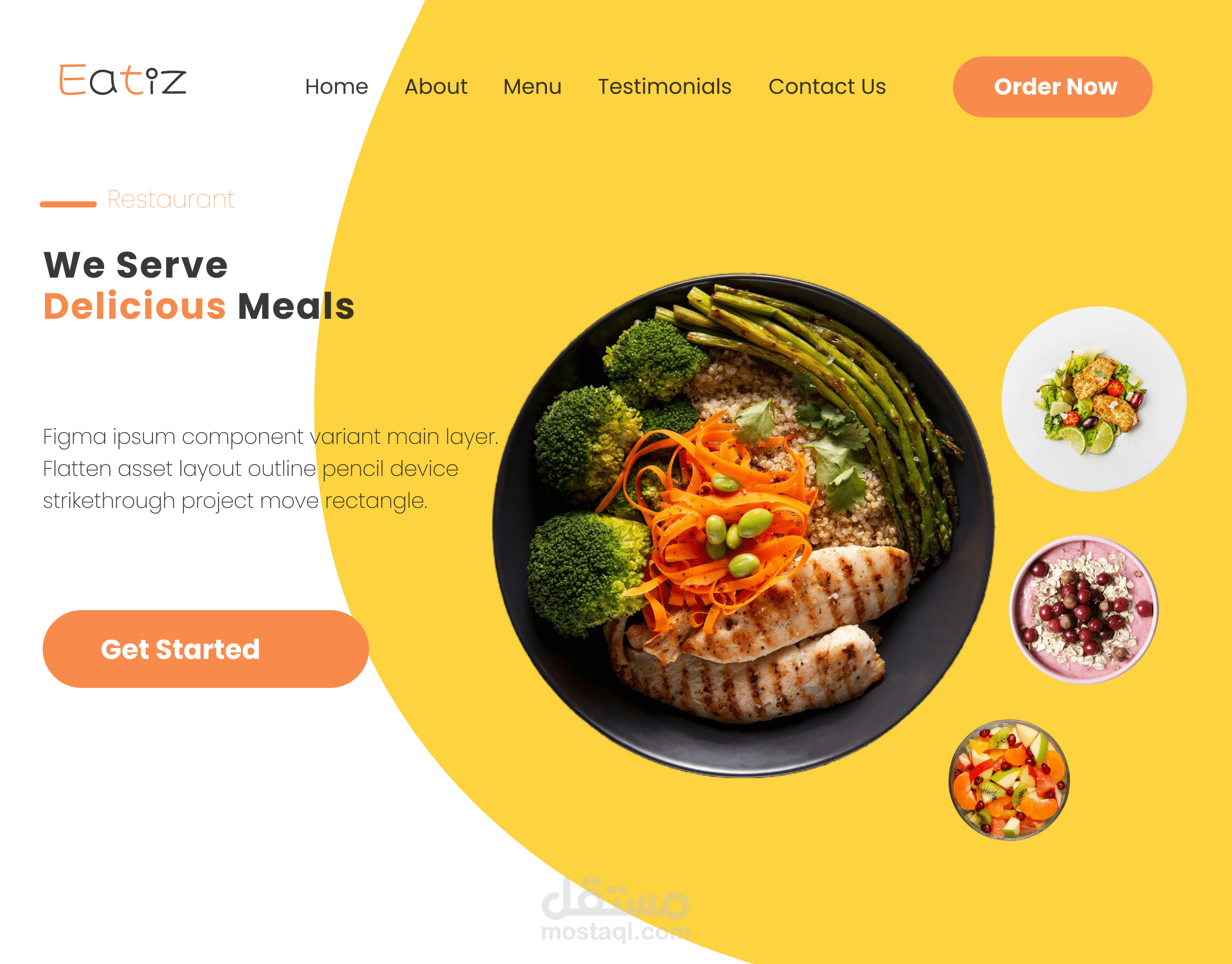 صفحة هبوط لمطعم  Eatiz | | Landing Page Restaurant