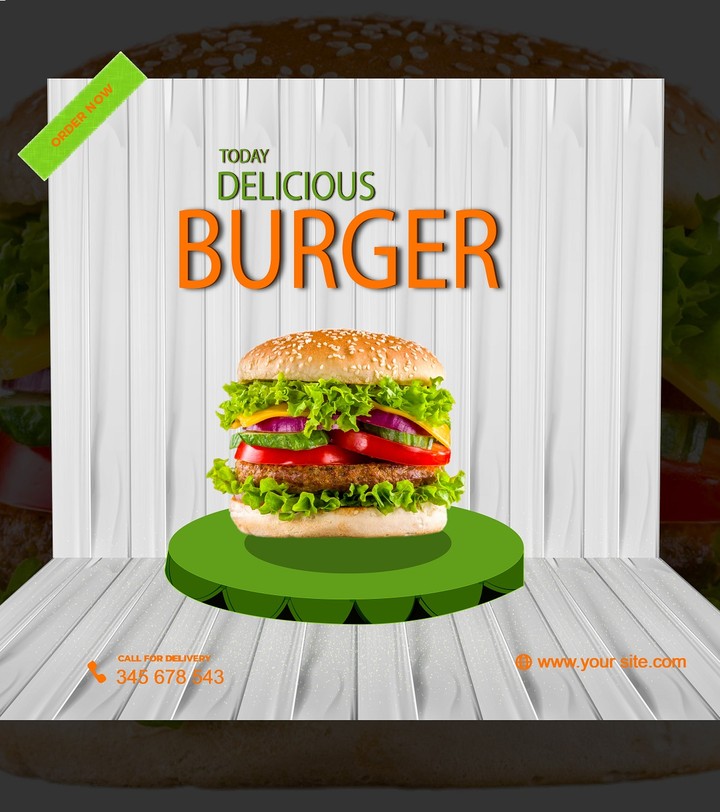 تصميم اعلان Burger سوشل ميديا