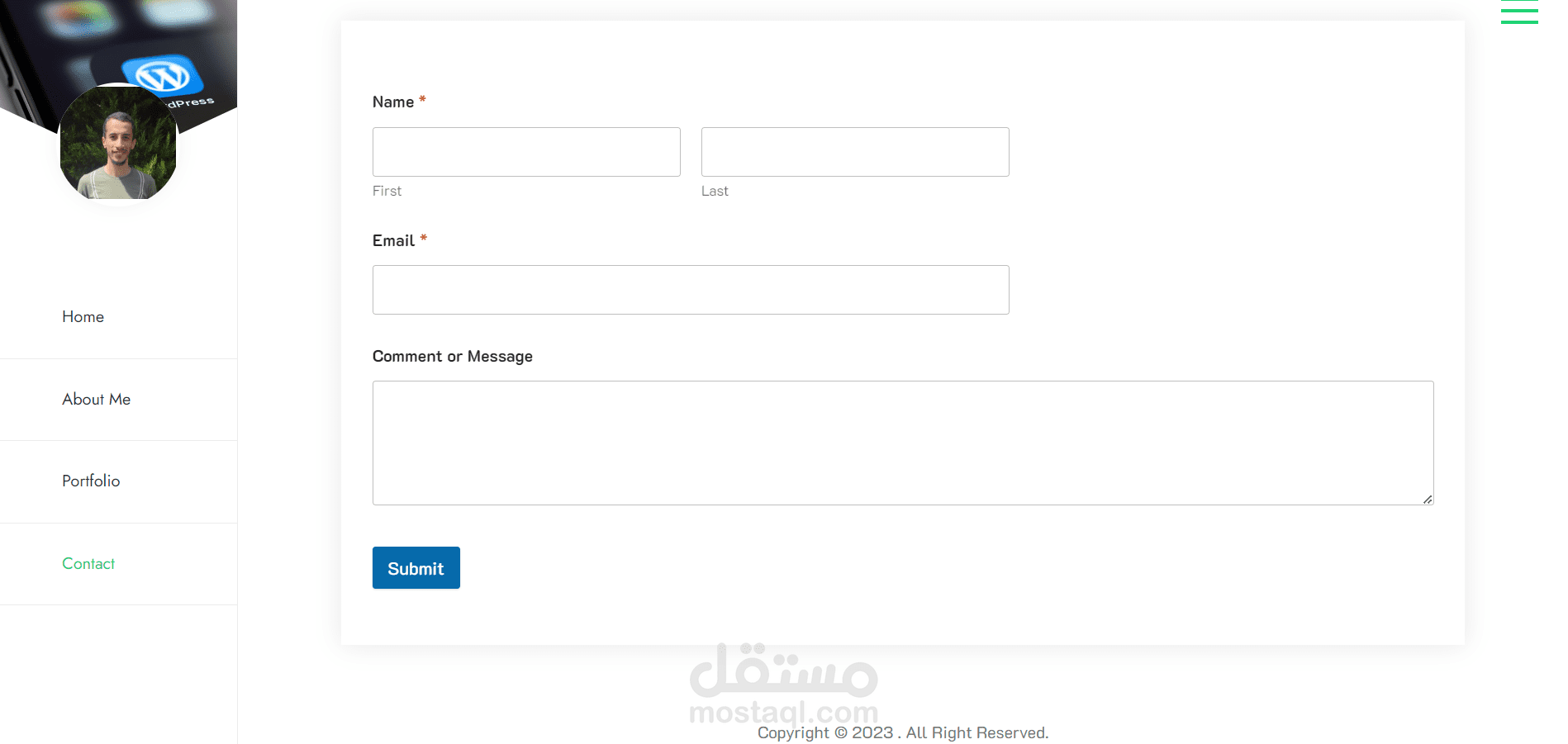 صفحة بيانات باستخدام ووردبرس