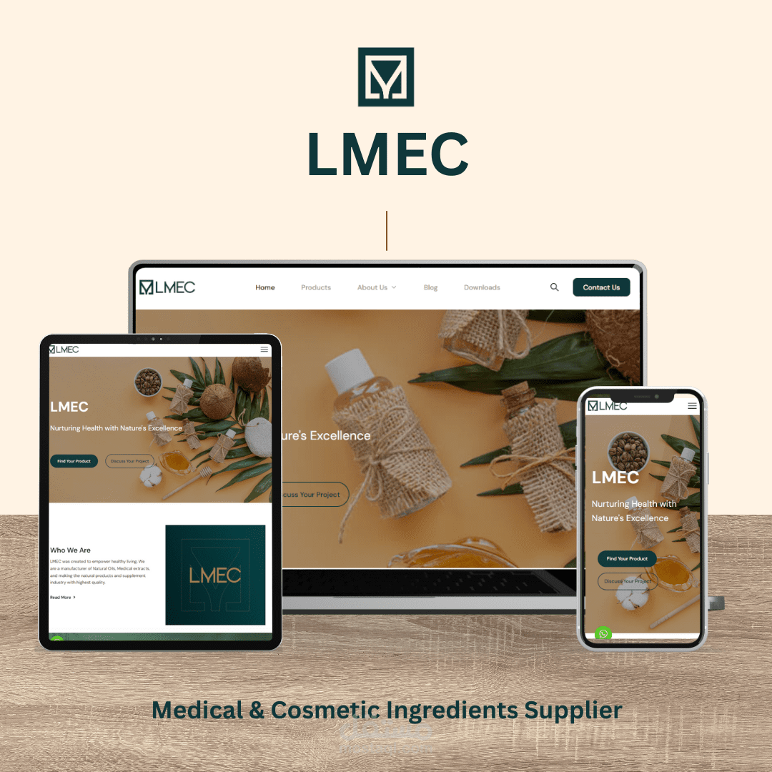 تصميم وإنشاء موقع شركة مستحضرات تجميل (LMEC)