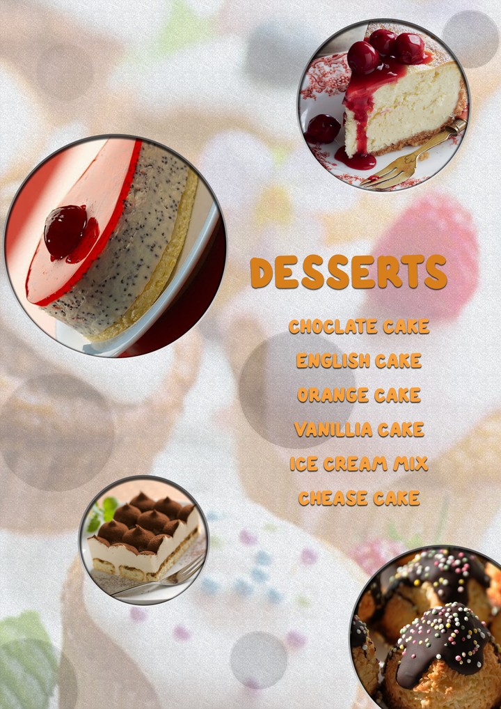 desert menu