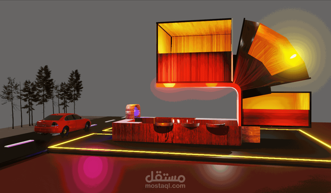 مطعم 3d صغير