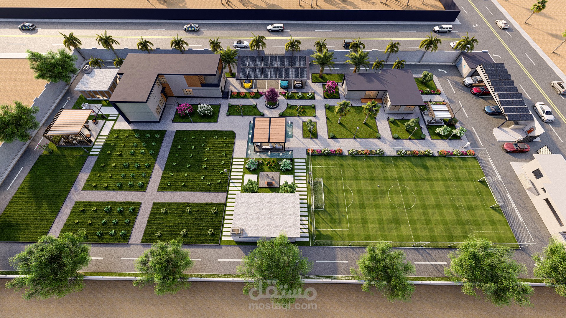 تصميم  مزرعة بمساحة 5000 متر مربع