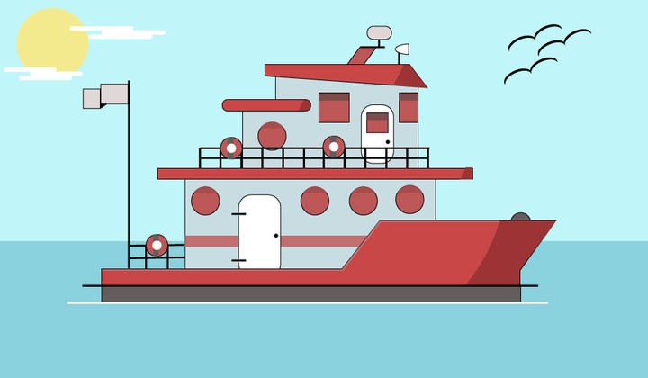 Boat&Ocean Flat Design