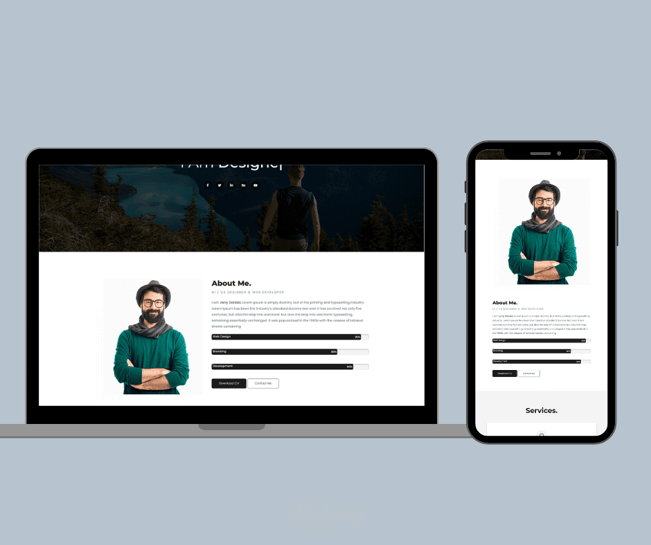 انشاء صفحة تعريفية  باستخدام HTML , Css, Bootstrap