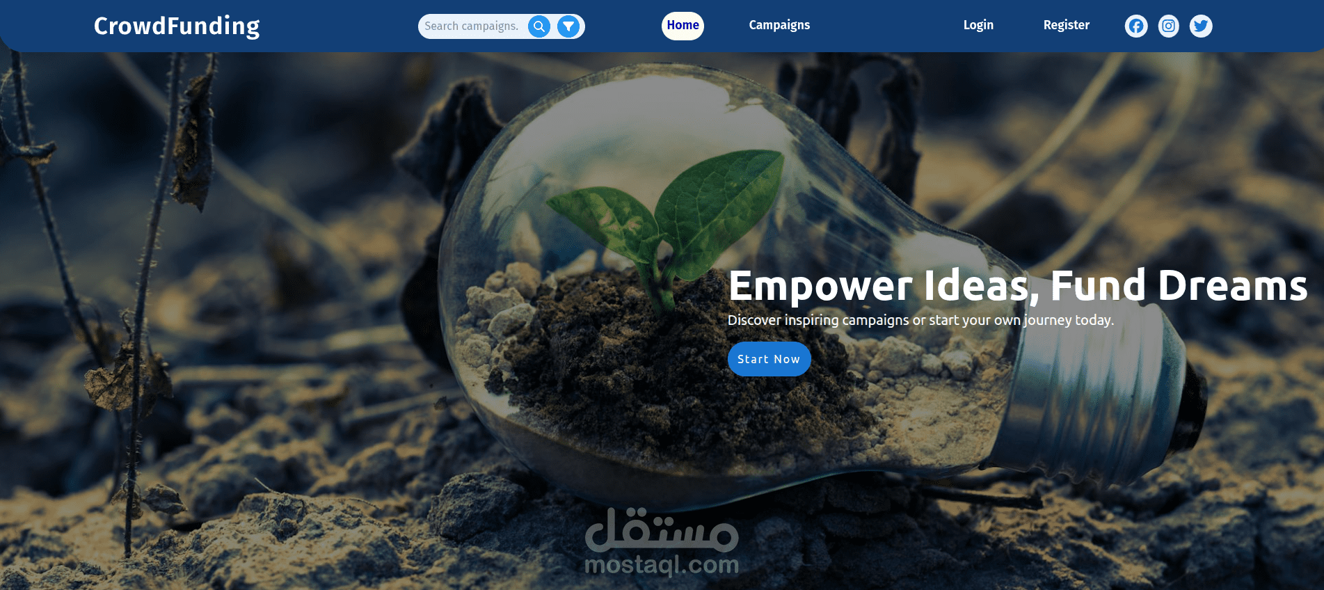 تطبيق تمويل جماعي متكامل باستخدام Django وReact