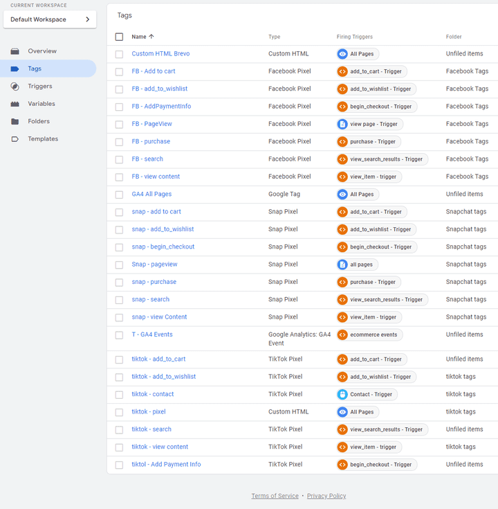 تتبع الأحداث عن طريق google tag manager