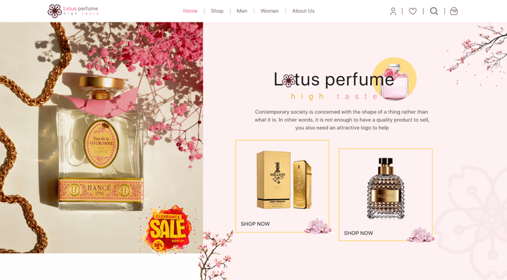 صفحة منتجات Lotus Perfume