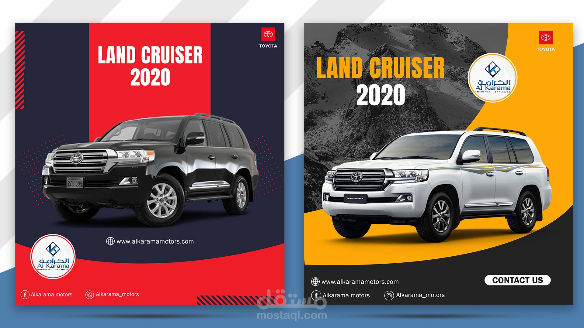 Social media design about land cruiser car / تصميم سوشيال ميديا عن سيارة لاند كروزر