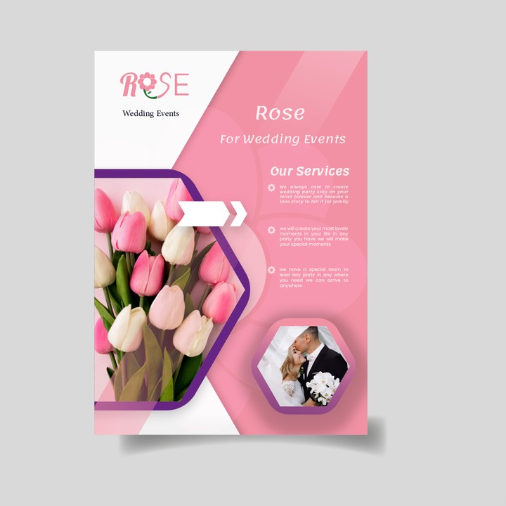 Rose For Wedding Events Brand - هوية بصرية لمحلات روز لتنسيق الأفراح