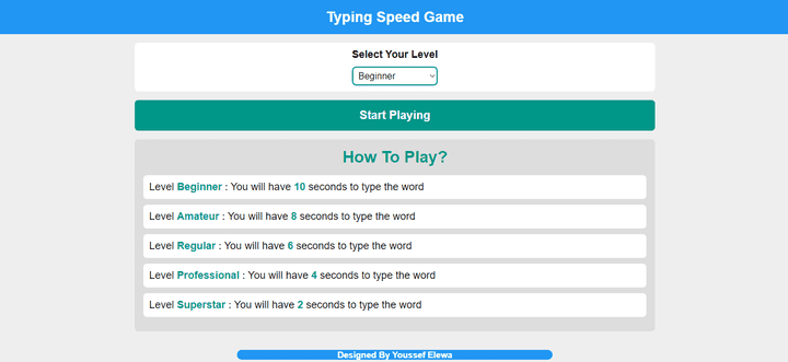 Typing Speed Game